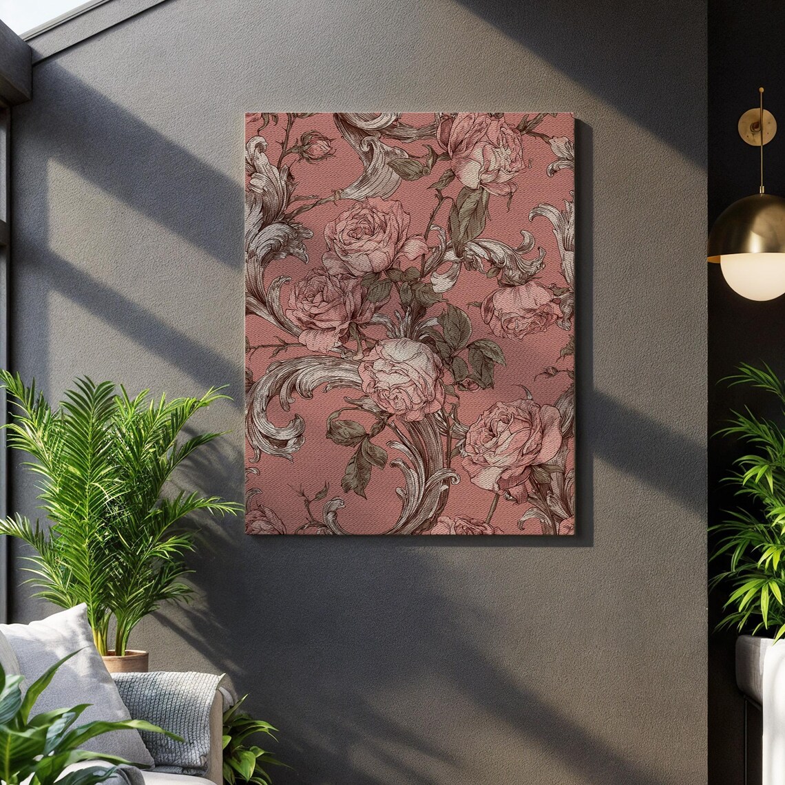 Vintage Rose Floral Art Print, Romantic Botanical