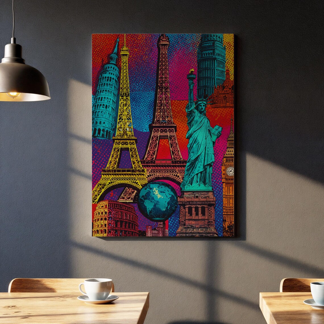 World Landmarks Pop Art Travel Poster