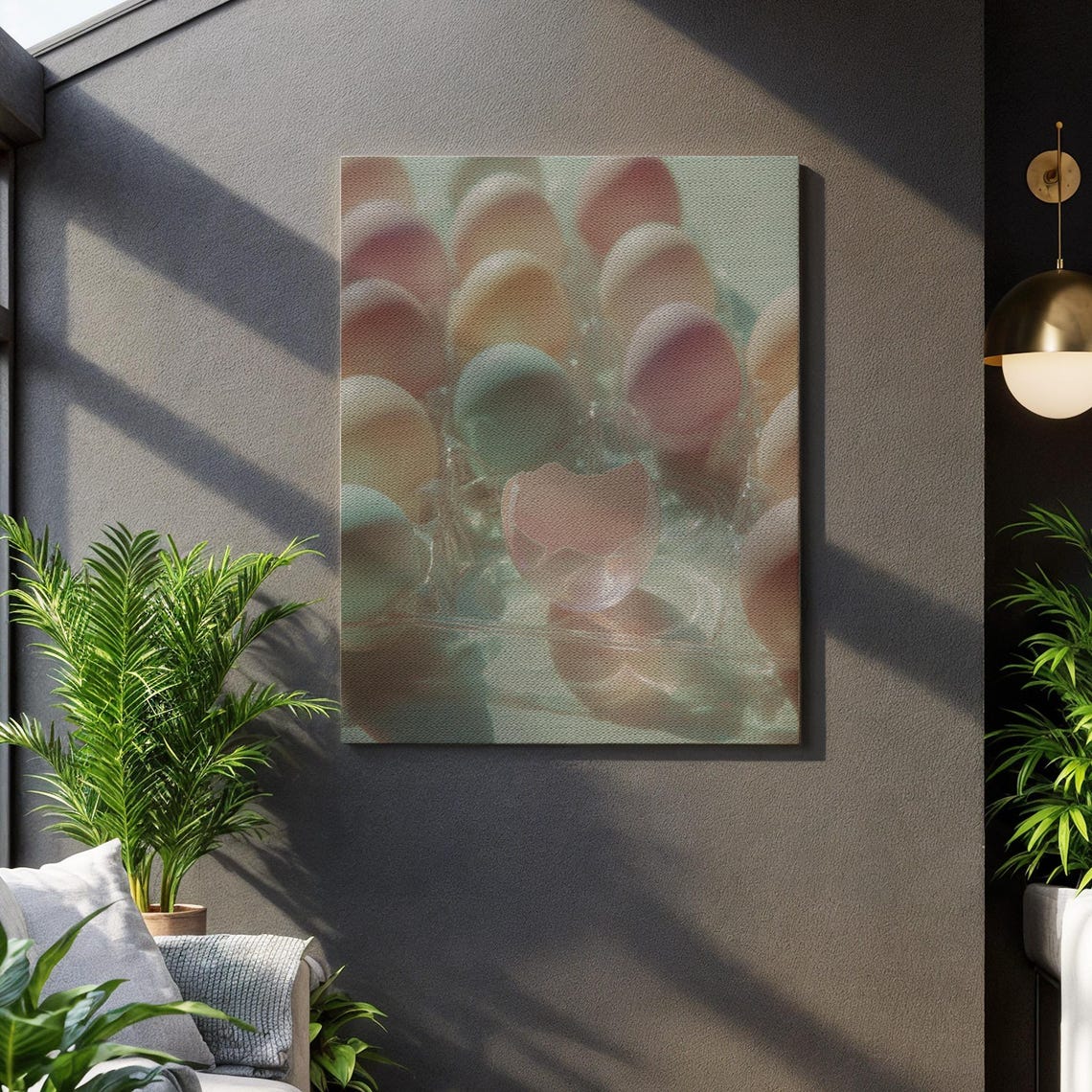 Pastel Eggs Canvas Wall Art Soft Focus Broken Shell Still Life Minimalist Kitchen Print Modern Rustic Farmhouse Decor For Cozy Homes