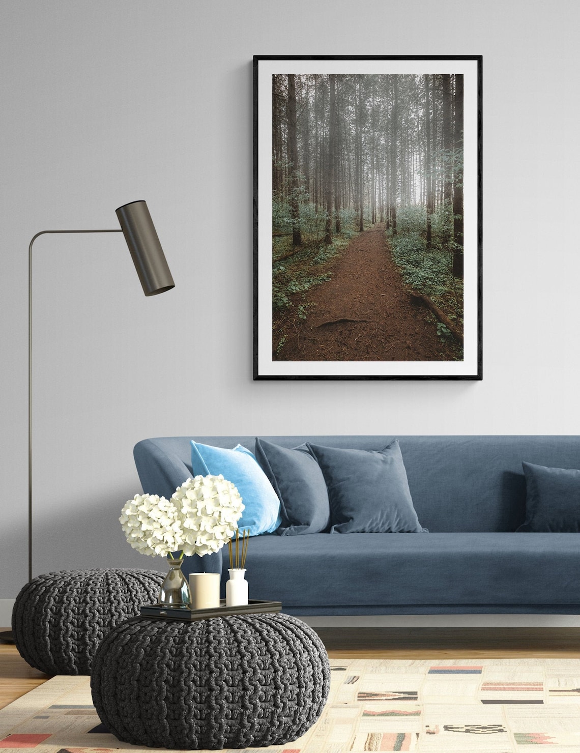 Moody Forest Art Print, Misty Vertical Nature