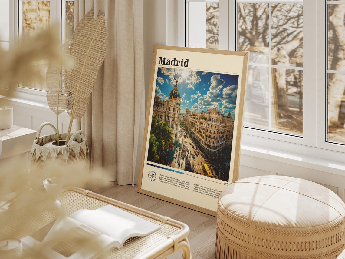 Madrid City Spain Travel Print Spain Travel Poster Travel Wall Art City Map Print Travel Poster Travel Art Gift Travel Home Decor - Image 6