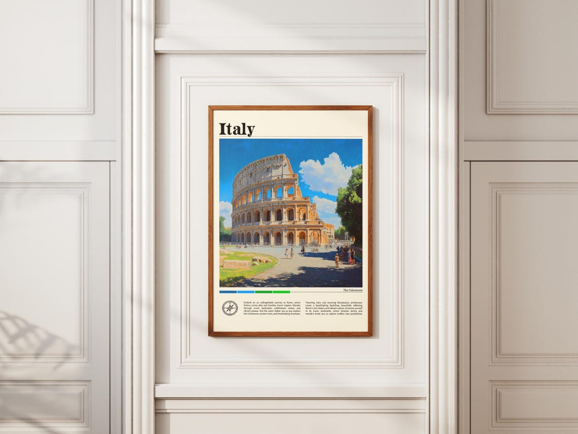 Rome Italy Colosseum Travel Print Italy Travel Print Travel Wall Art City Map Print Travel Poster Travel Art Gift Travel Home Decor - Image 2