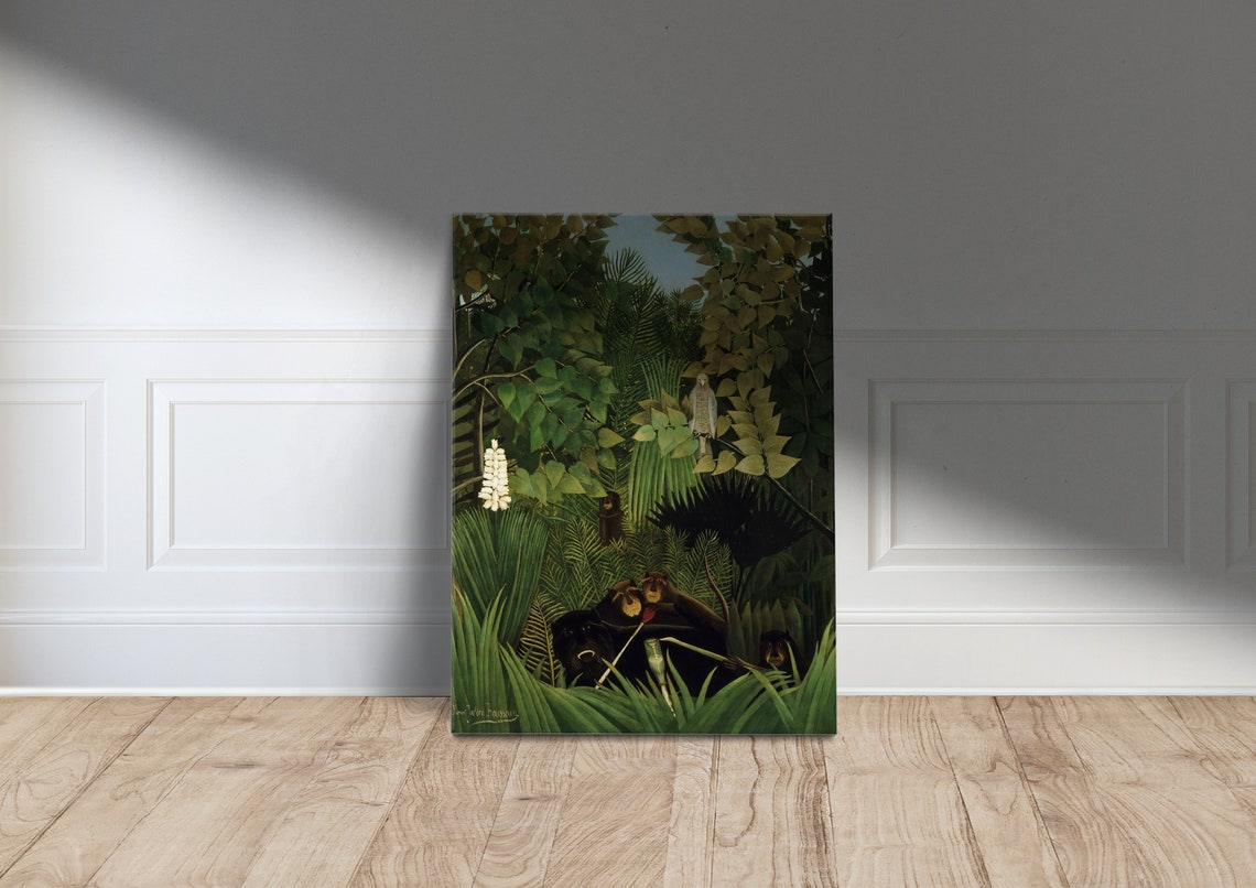 Henri Rousseau Tropical Forest with Monkeys Jungle Painting Poster