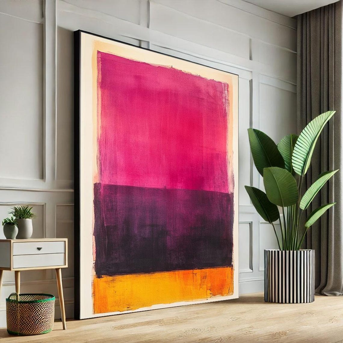 Mark Rothko Inspired Pink Purple Orange Abstract Color Poster