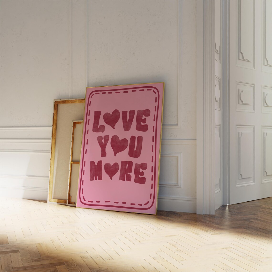 Love You More Minimalist Valentine Art Print - Image 3