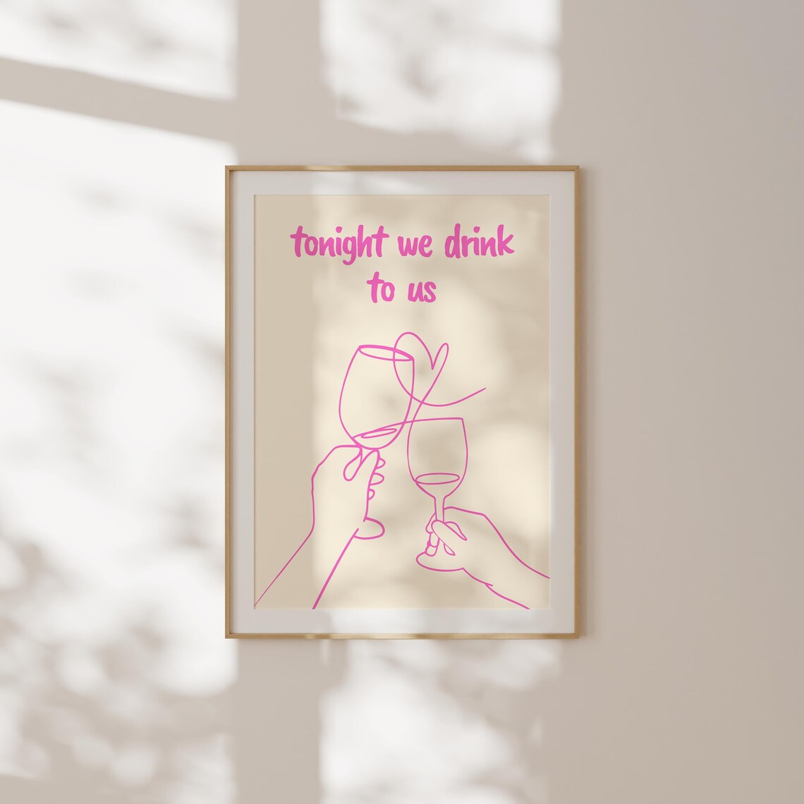 Tonight We Drink to Us, Minimalist Valentine Art Print - Image 2