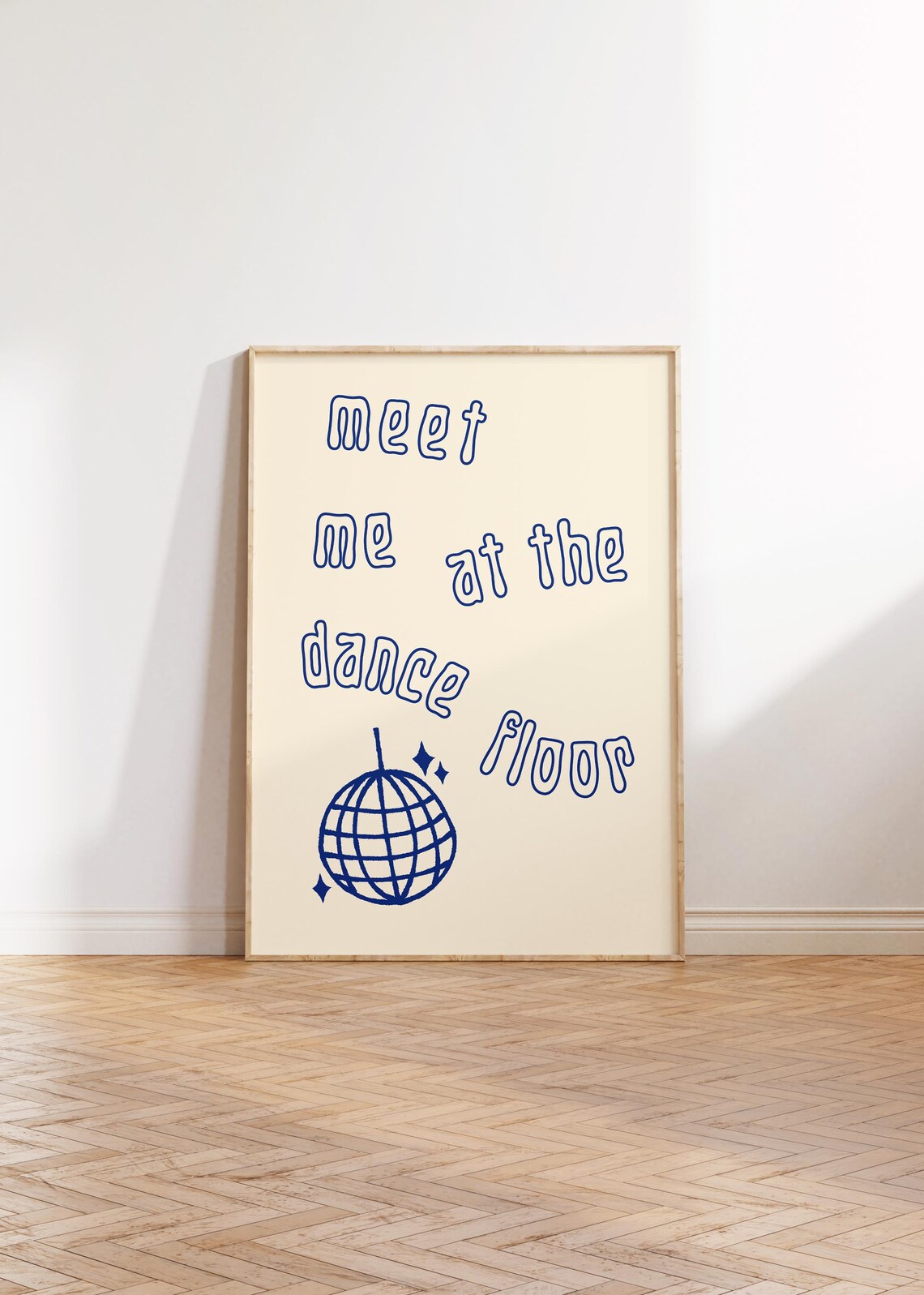 Meet Me At The Dance Floor Disco Ball Retro Party Wall Poster
