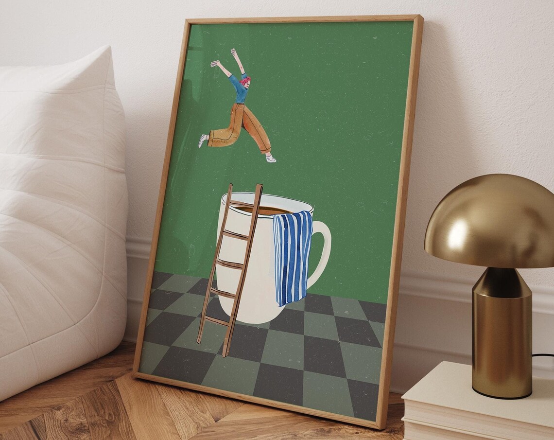 Coffee Diver Good Morning Coffee Lover Art Print - Image 2