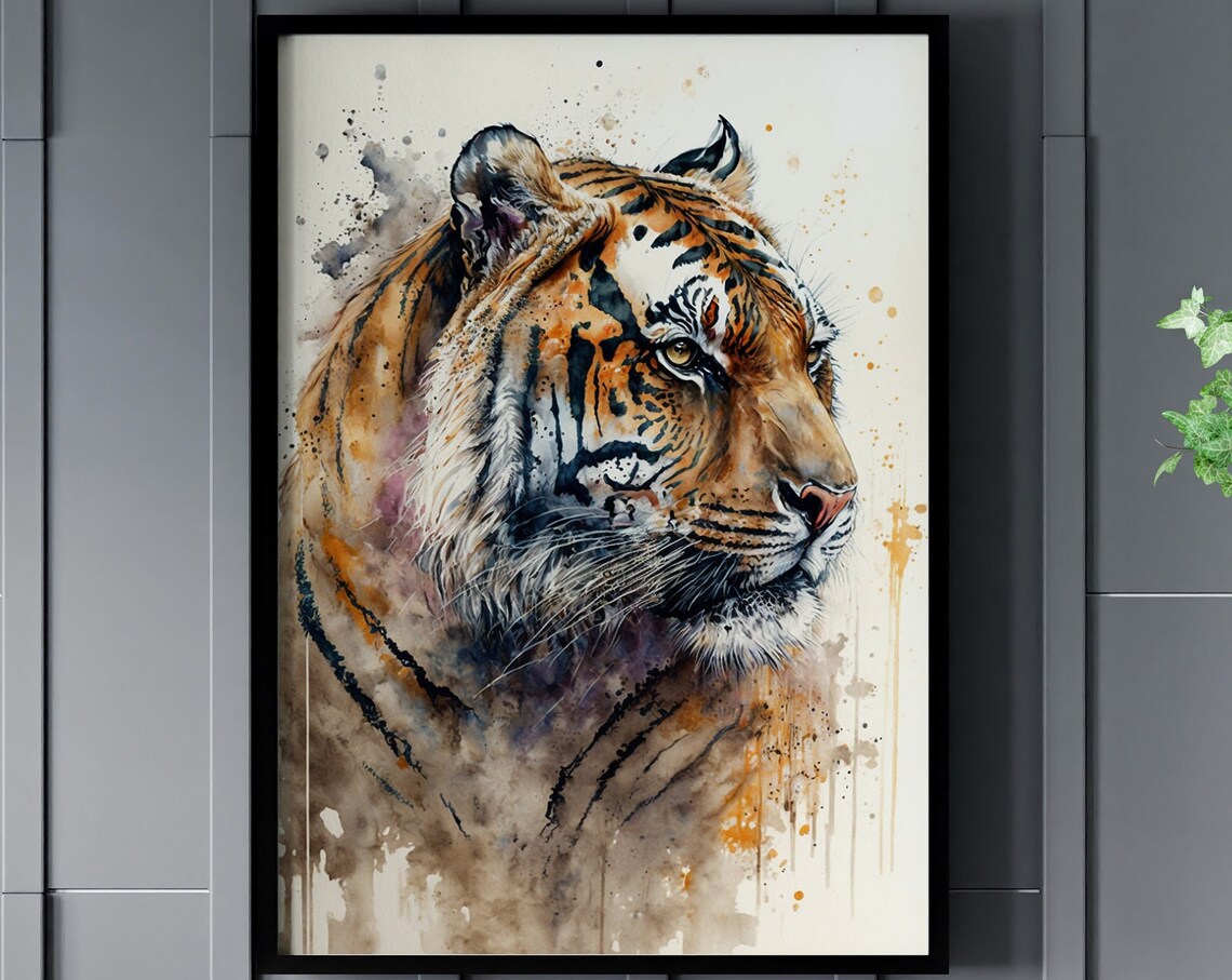 Tiger Watercolor Painting Art Print Tiger Wall Art Poster Animals Poster Print Original Animal Painting Artwork By Artist