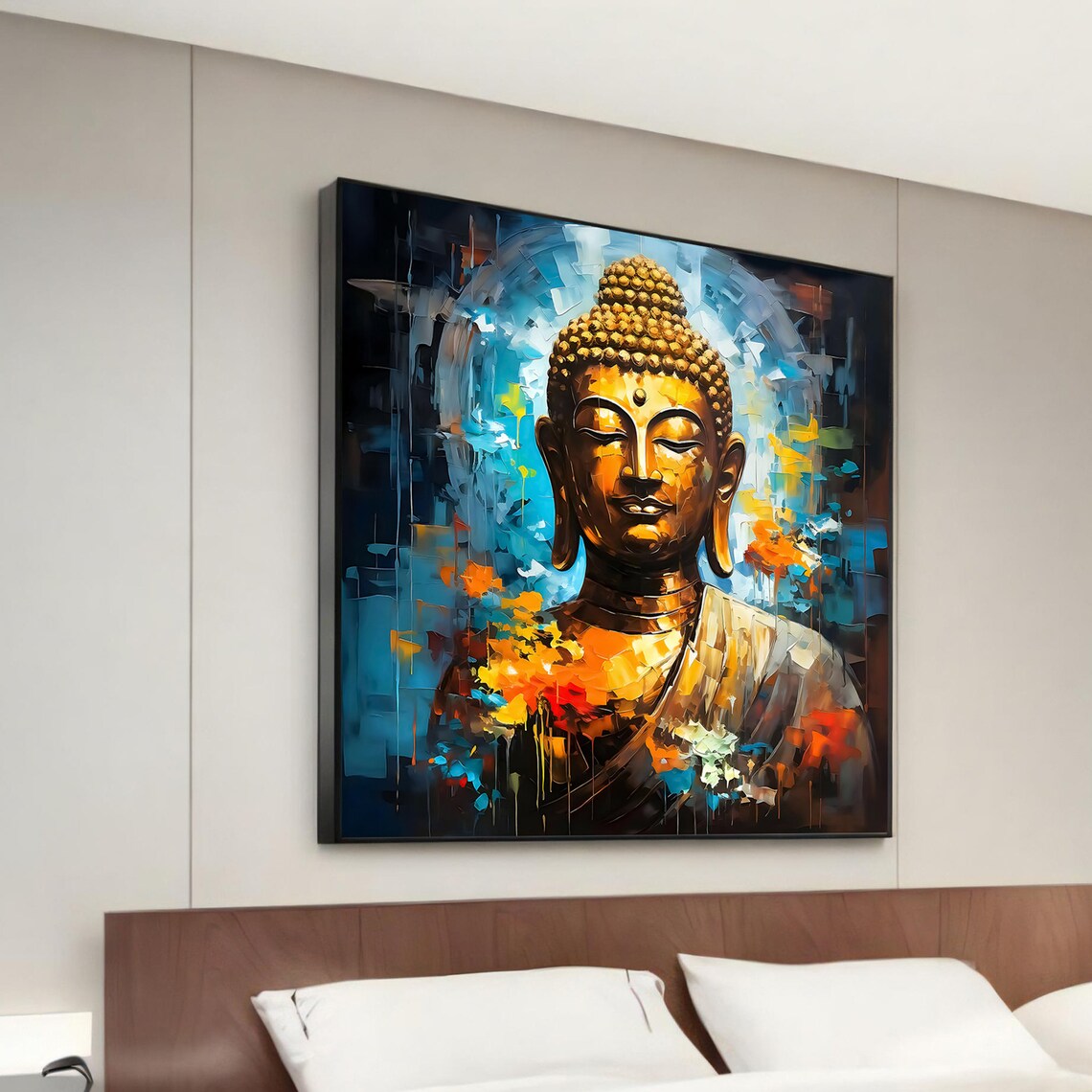 Illuminated Tranquility Buddha Wall Art Print