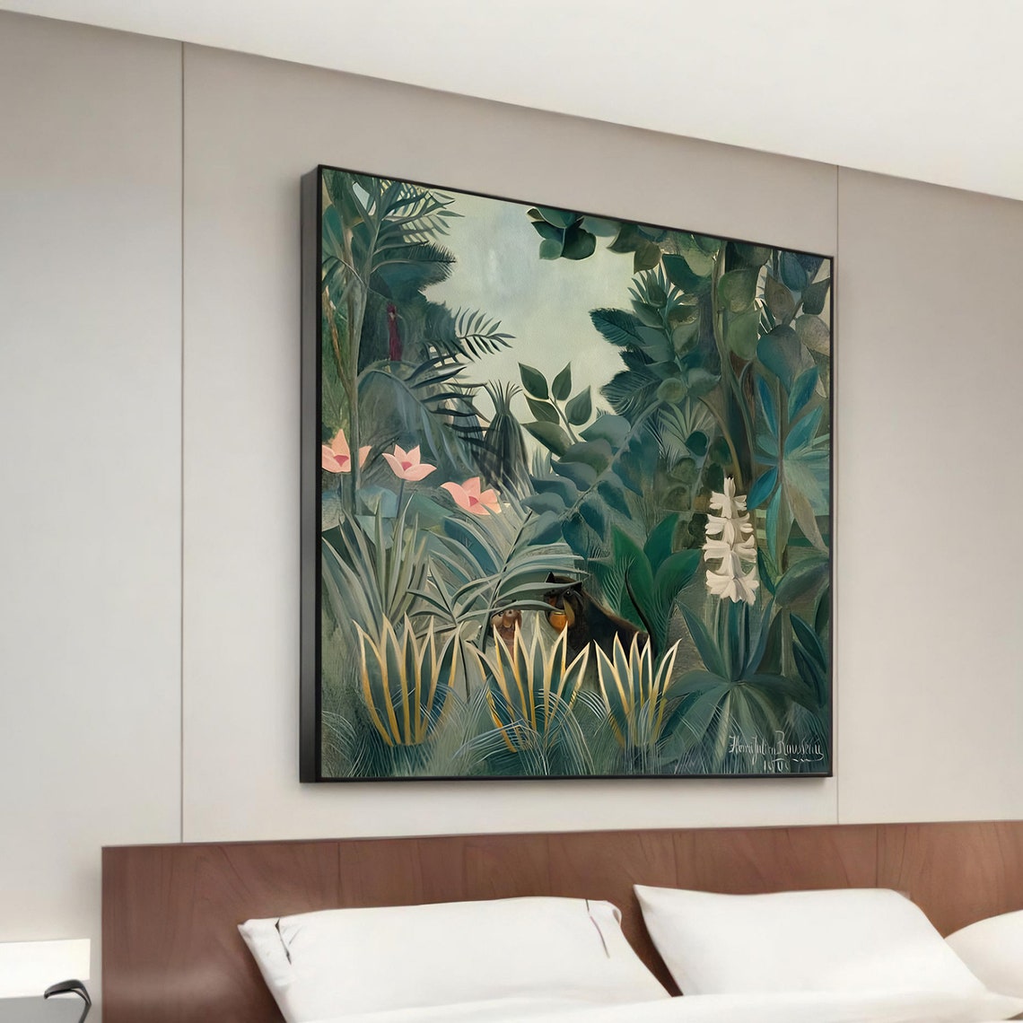 Henri Rousseau Exotic Jungle Painting Lush Foliage Art Poster