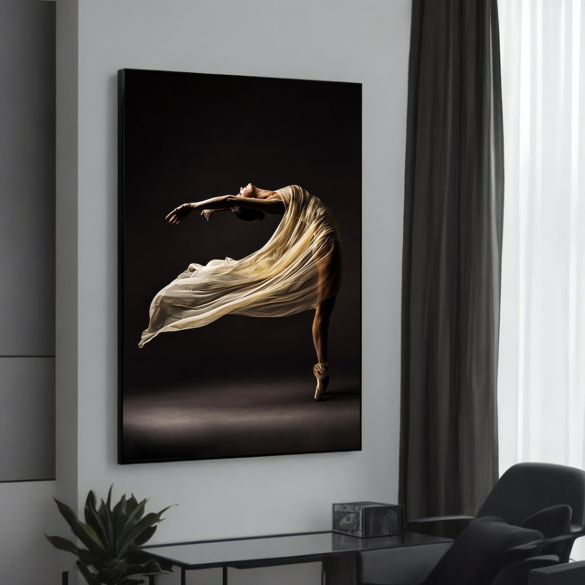Graceful Ballet Dancer Art Print, Elegant Wall Decor