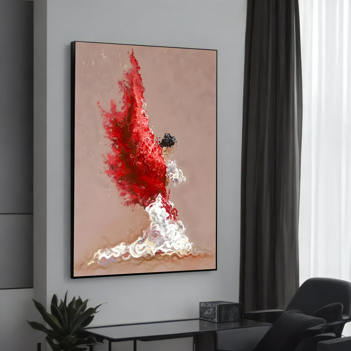 Elegant Flamenco Dancer Art Print, Dance Inspired