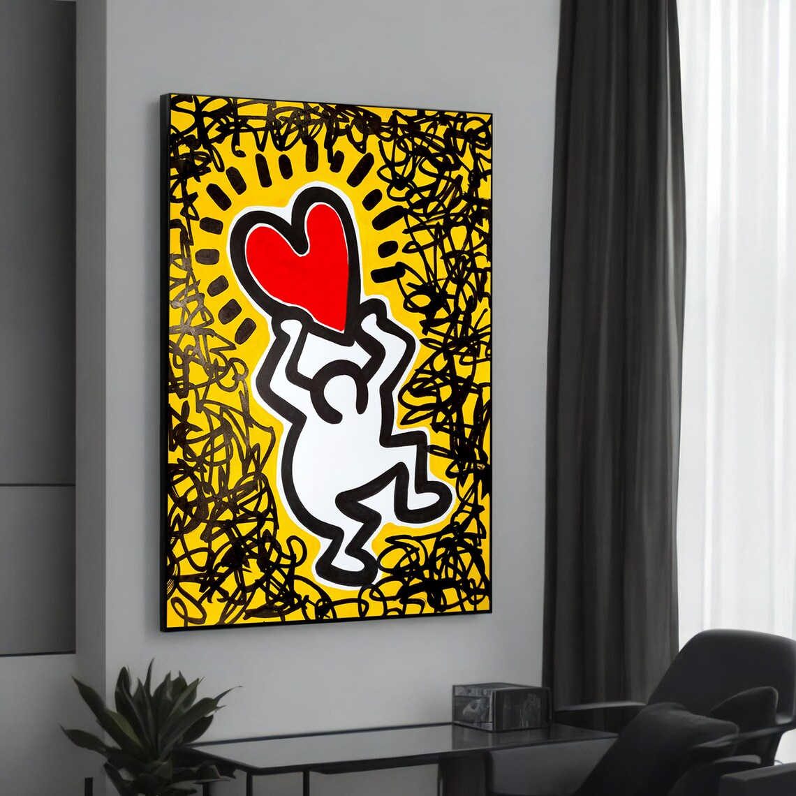 Banksy Inspired Graffiti Heart Art Print