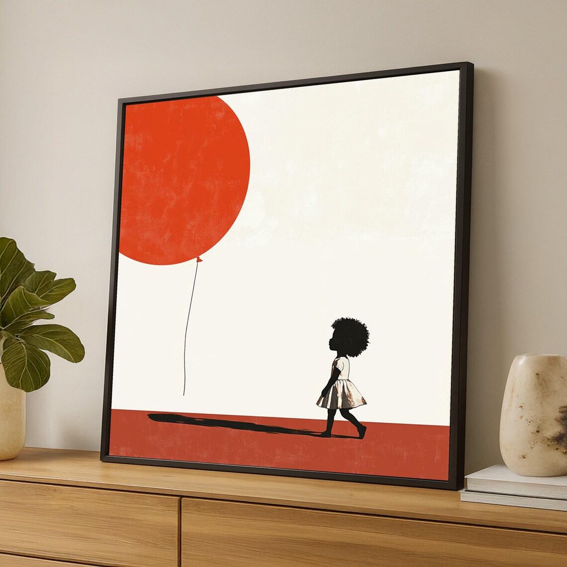 Minimalist Child Silhouette - Modern Kids Room Art Print