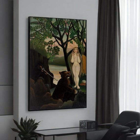 Henri Rousseau The Woman Walking In An Exotic Forest Canvas Painting Iconic Nave Art Ready To Hang For Enthusiasts