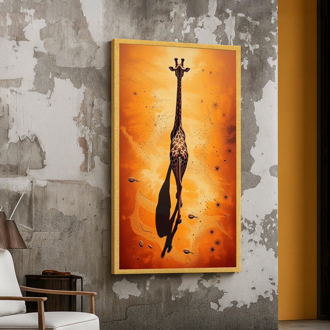 Majestic Giraffe Walking Safari Animal Art Print