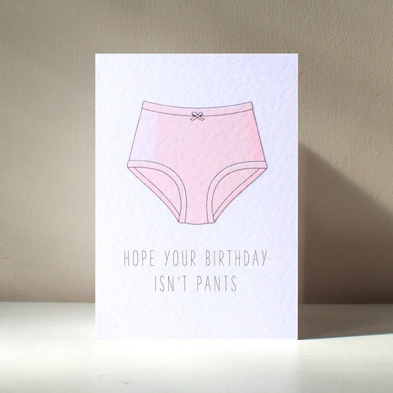 Pants A6 Personalised Big Pink Pants Knickers Undies Bridget Jones Funny Pun Happy Birthday Love Greeting Card