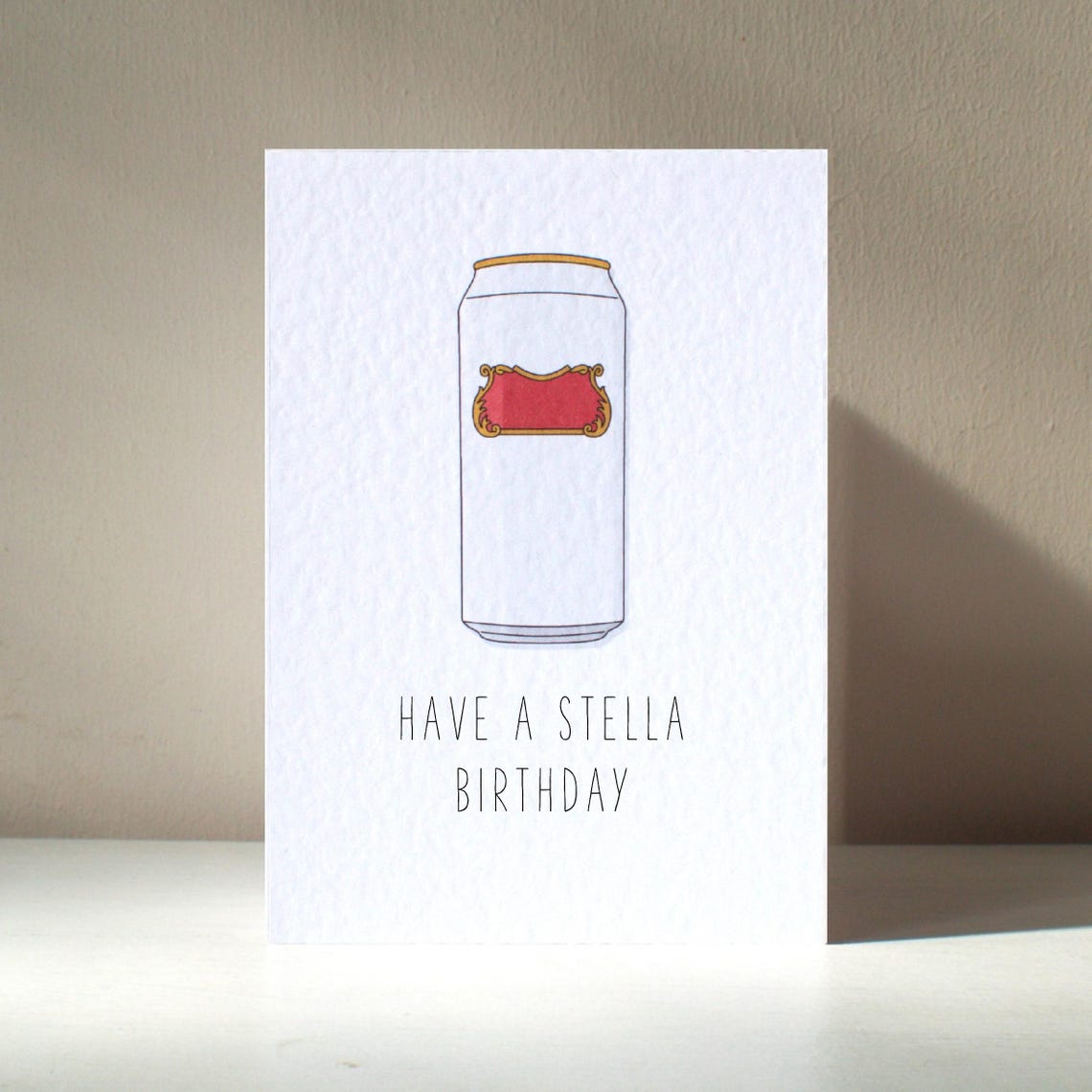 Stellar A6 Personalised Buddy Beer Lager Can Drinking Pub Funny Pun Happy Birthday Love Greeting Card