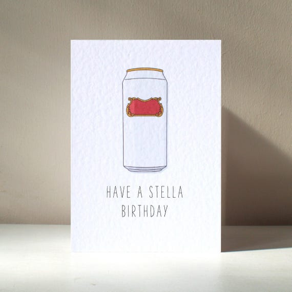Stellar A6 Personalised Buddy Beer Lager Can Drinking Pub Funny Pun Happy Birthday Love Greeting Card