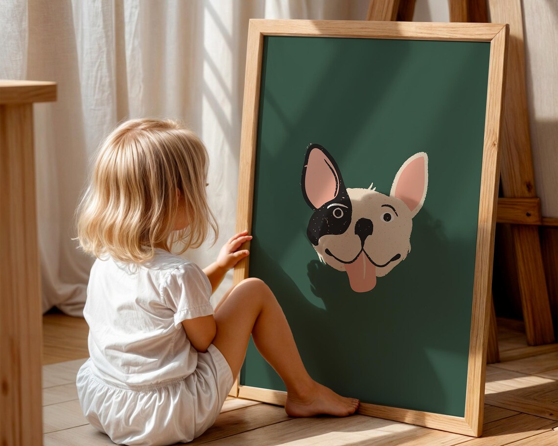 French Bulldog Cute Dog Illustration Art Print
