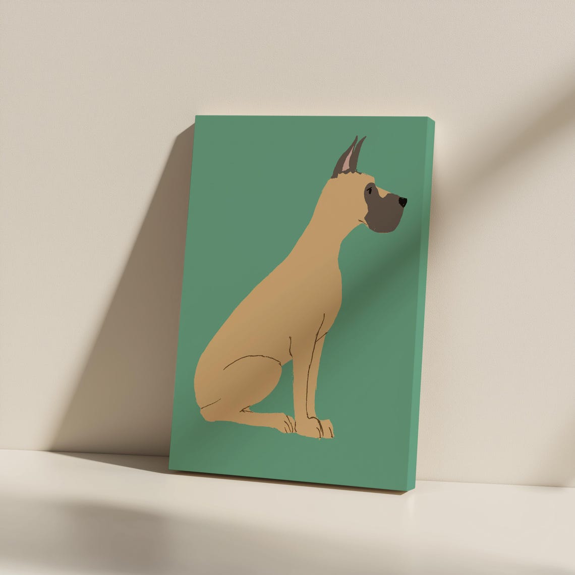 Minimalist Great Dane Dog Portrait Modern Pet Lover Decor Poster