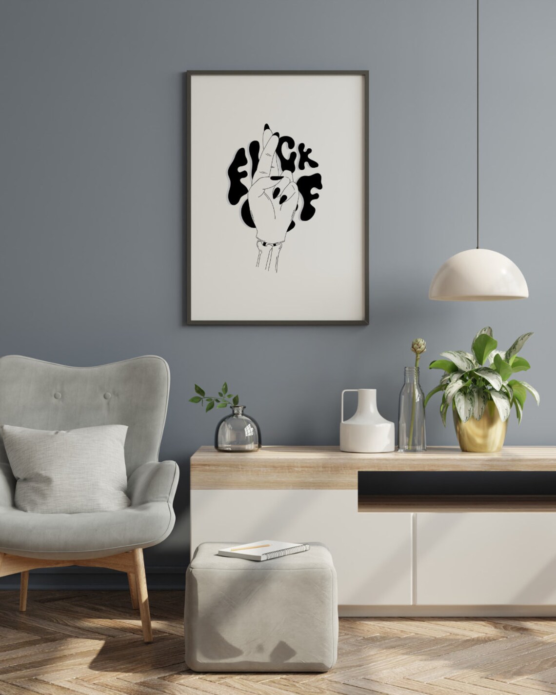 Fuck Off Middle Finger Bold Funny Swear Word Attitude Art Poster - Image 2