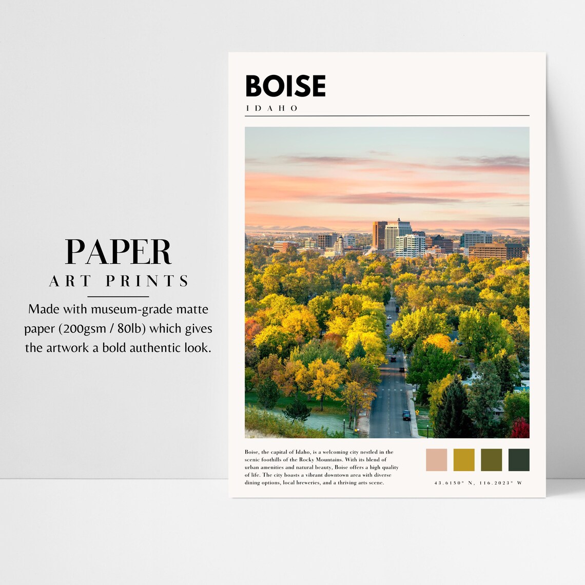 Boise Idaho Travel Poster, Home Decor Art Print - Image 3