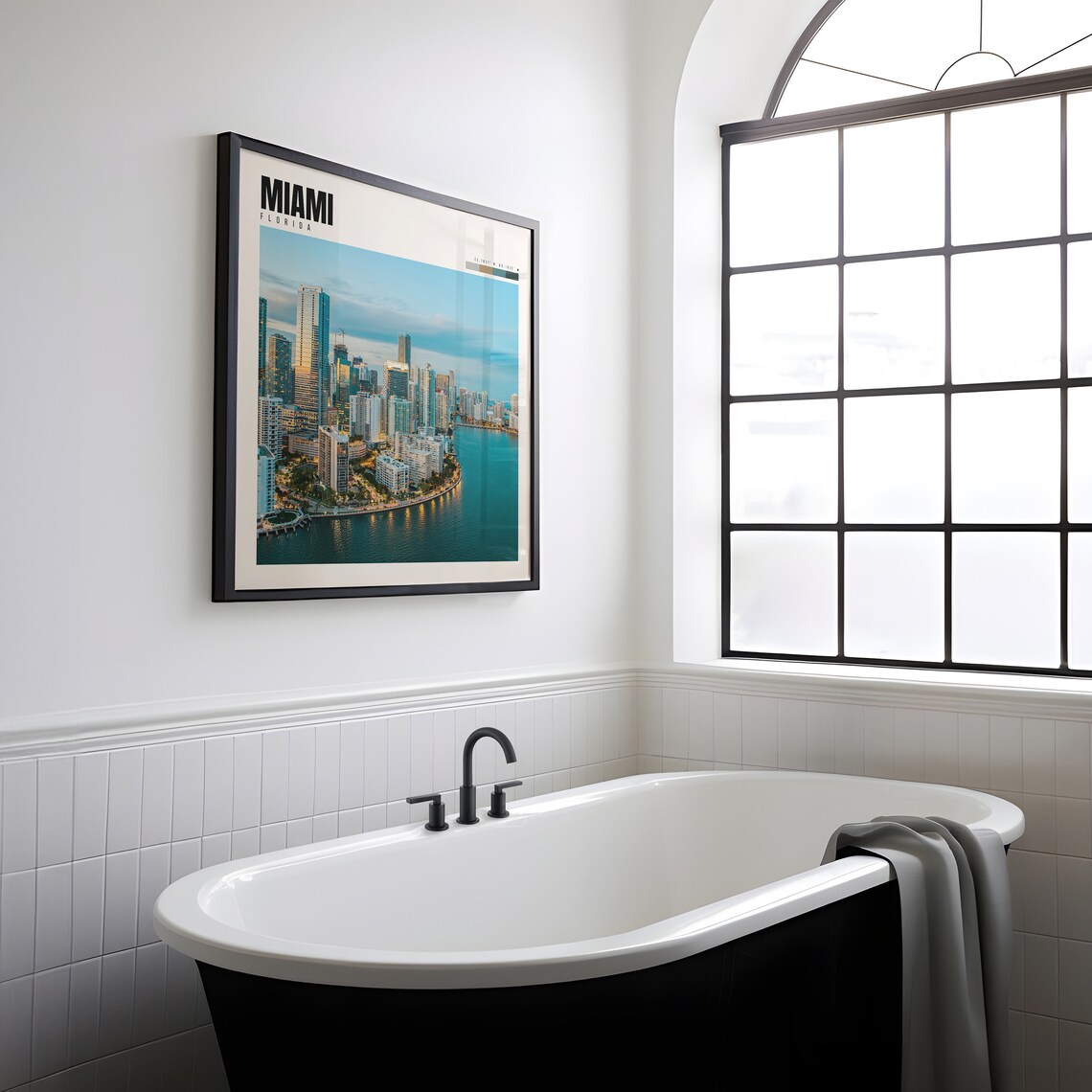 Miami Florida Travel Poster, Brickell Wall Decor - Image 2