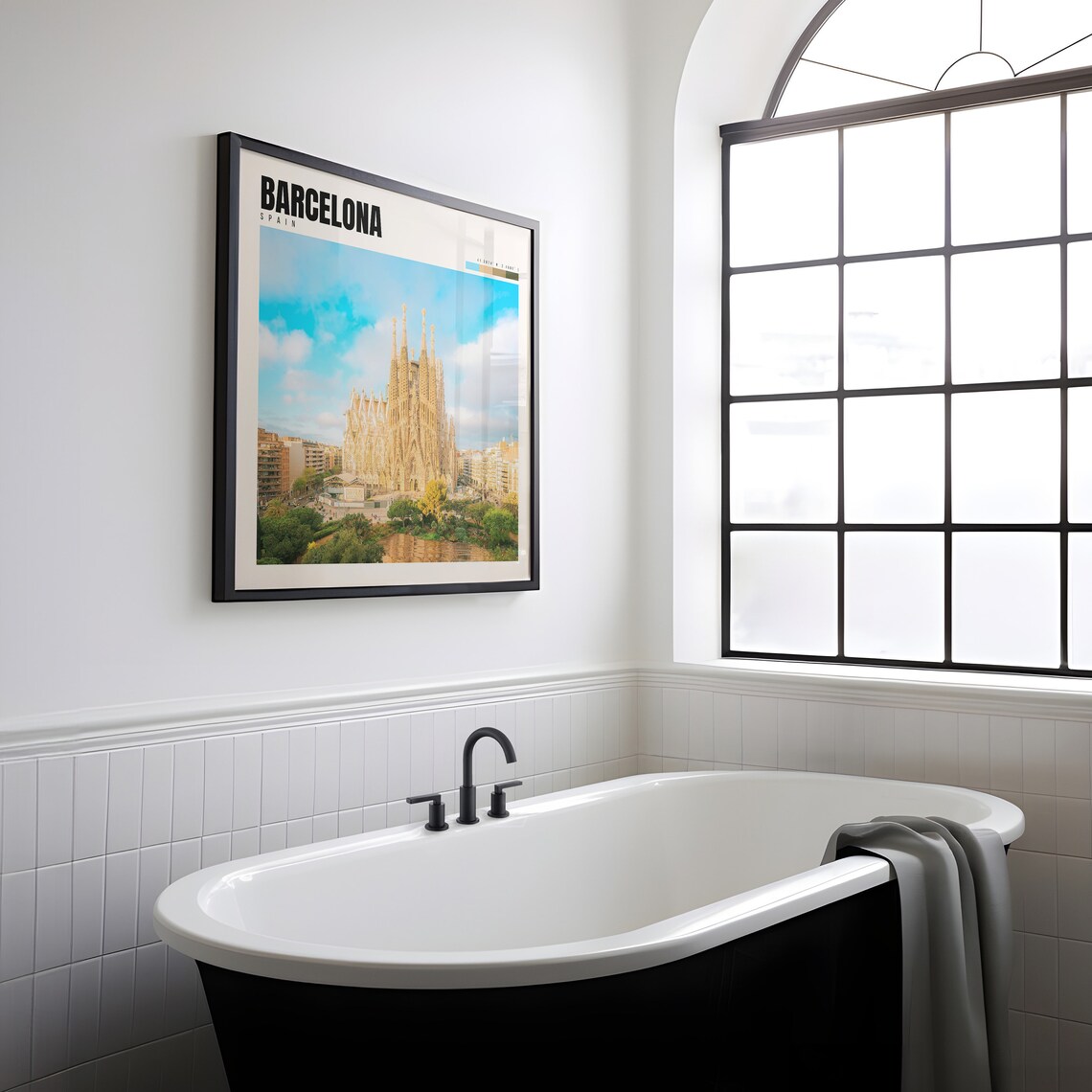 Barcelona Spain Sagrada Familia Basilica Sunny Daytime Travel Poster - Image 2