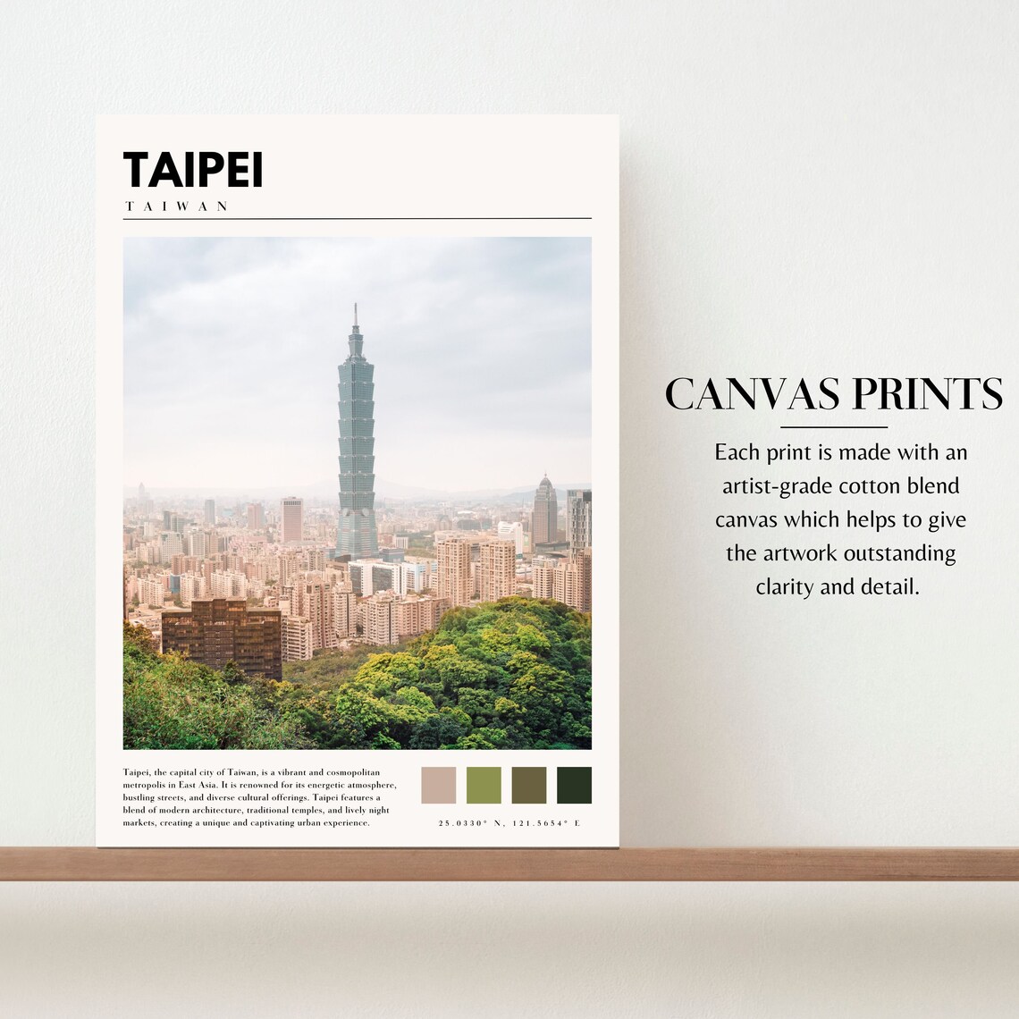 Taipei Taiwan Taipei 101 Tower City Skyline Daytime View Travel Poster - Image 2