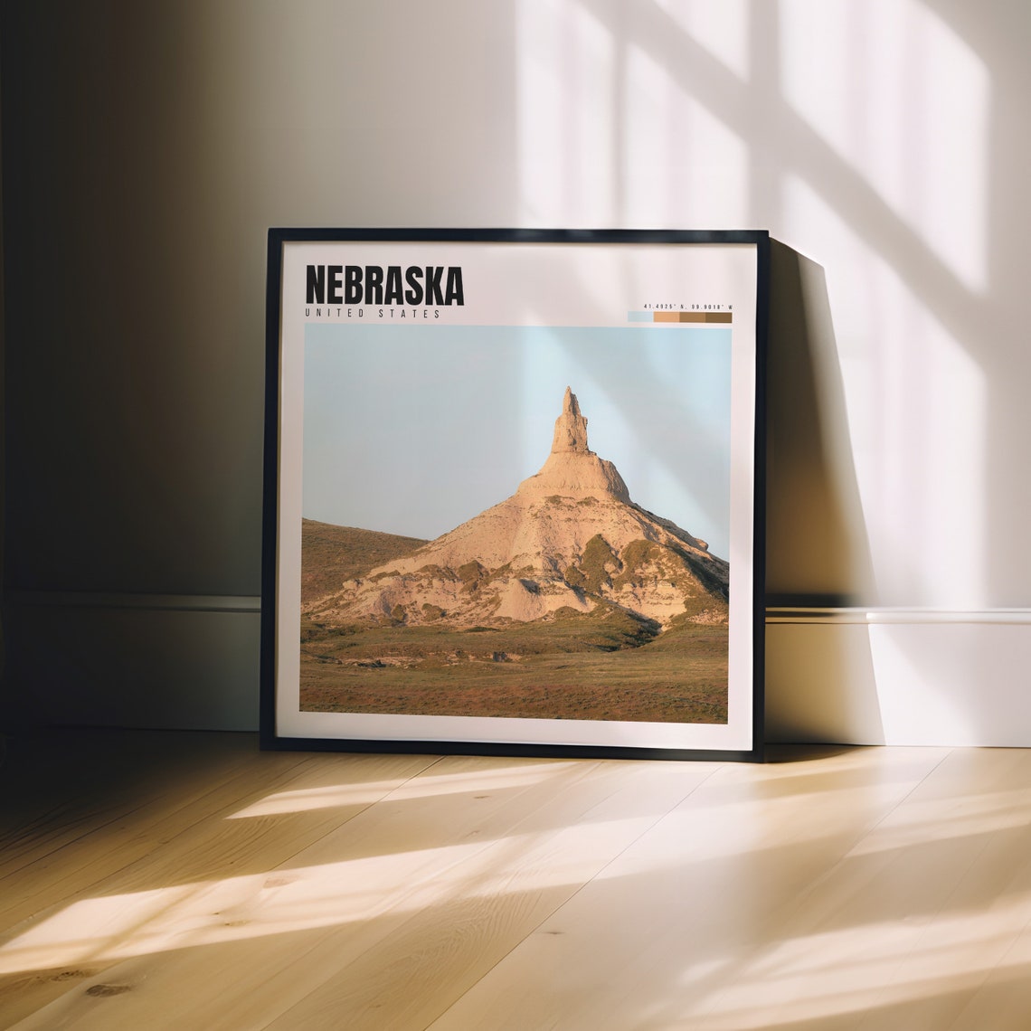 Nebraska Chimney Rock Prairie Monument in Morning Light Poster - Image 3