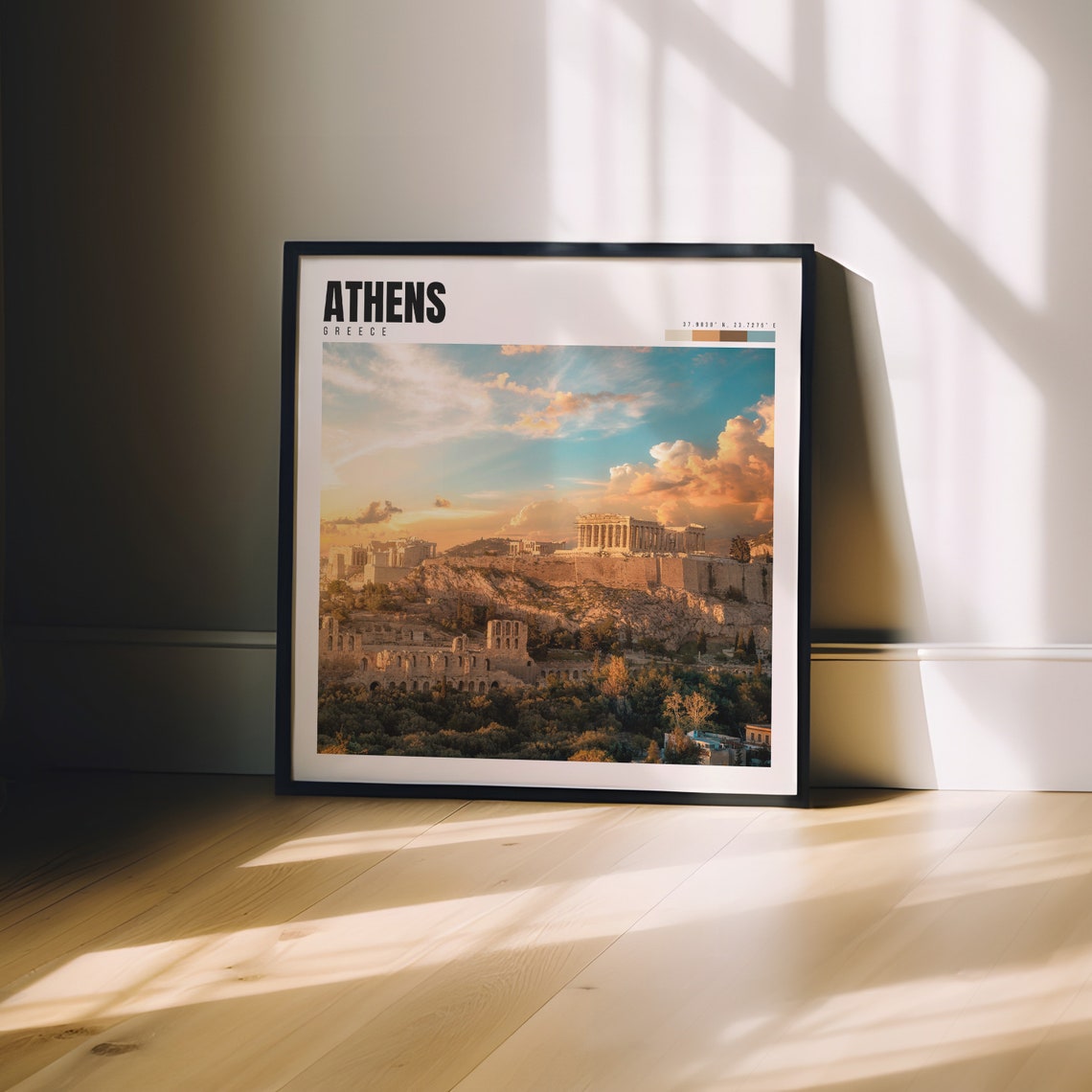 Athens Greece Acropolis Parthenon Sunset Ancient Ruins Travel Poster - Image 3