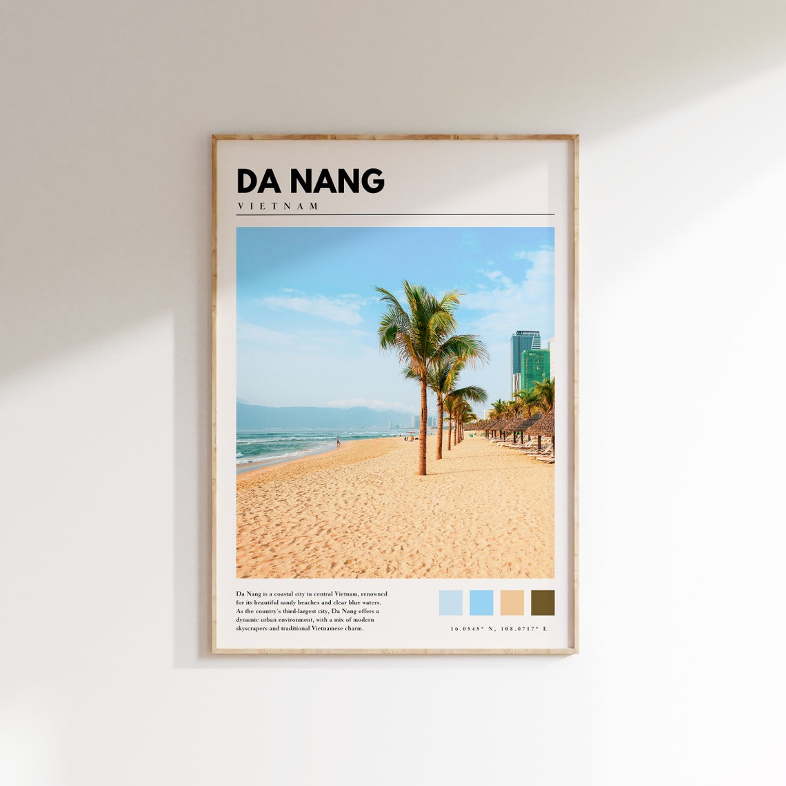 Da Nang Vietnam Beach Palm Trees Turquoise Sea Daytime Poster
