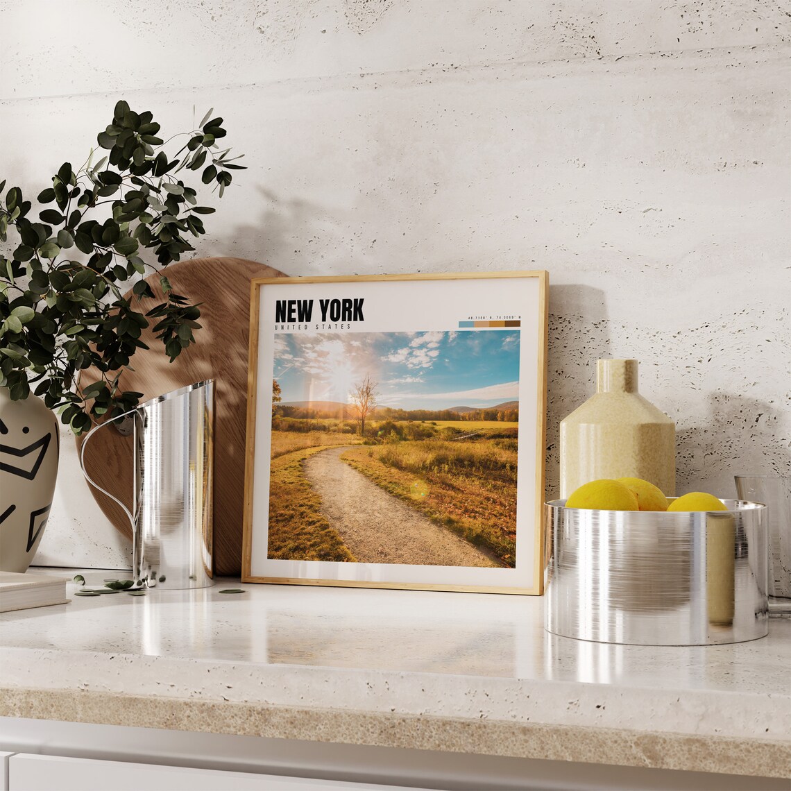 Upstate New York Countryside Path Golden Sunset Nature Travel Poster - Image 4