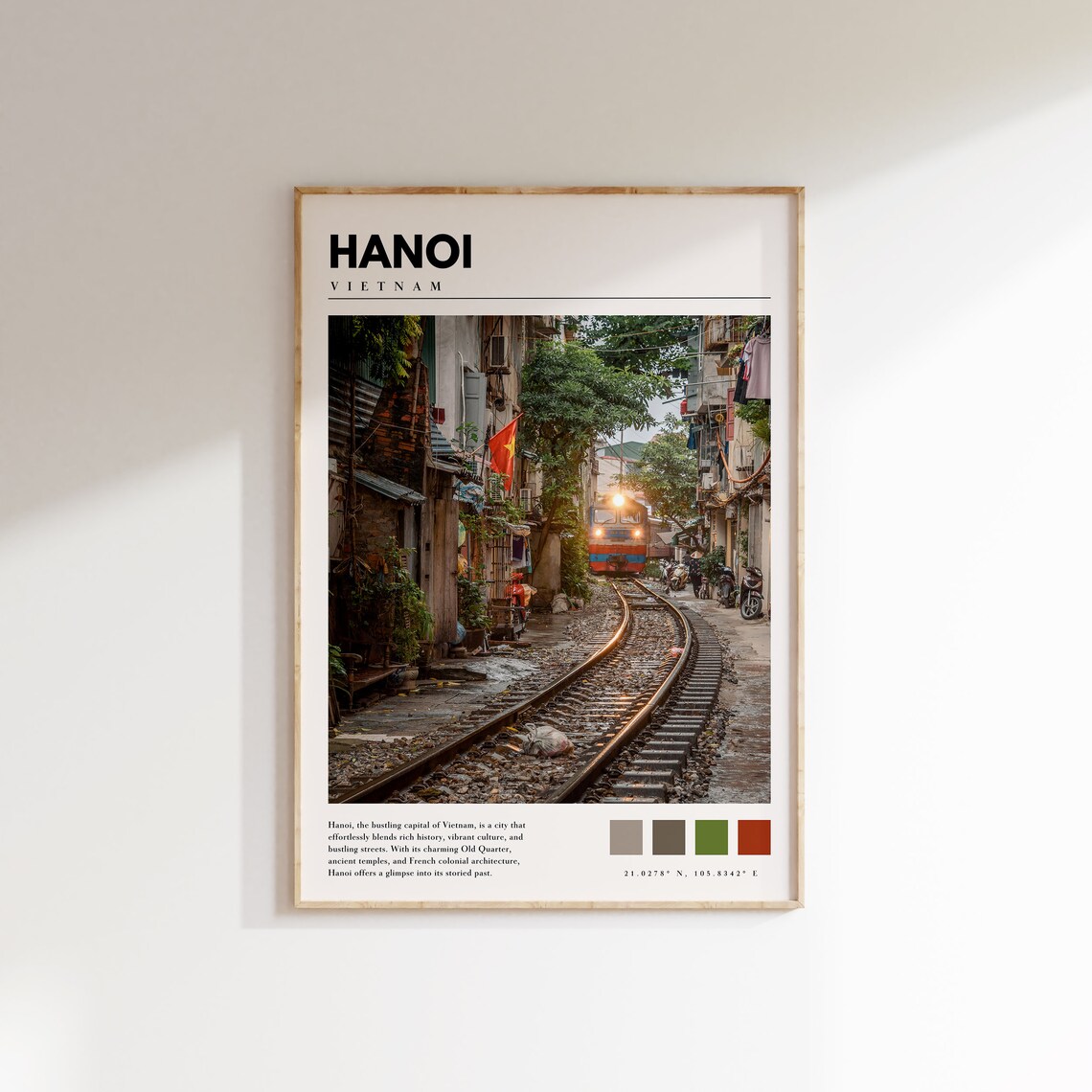 Hanoi Vietnam Travel Poster, City Art Print