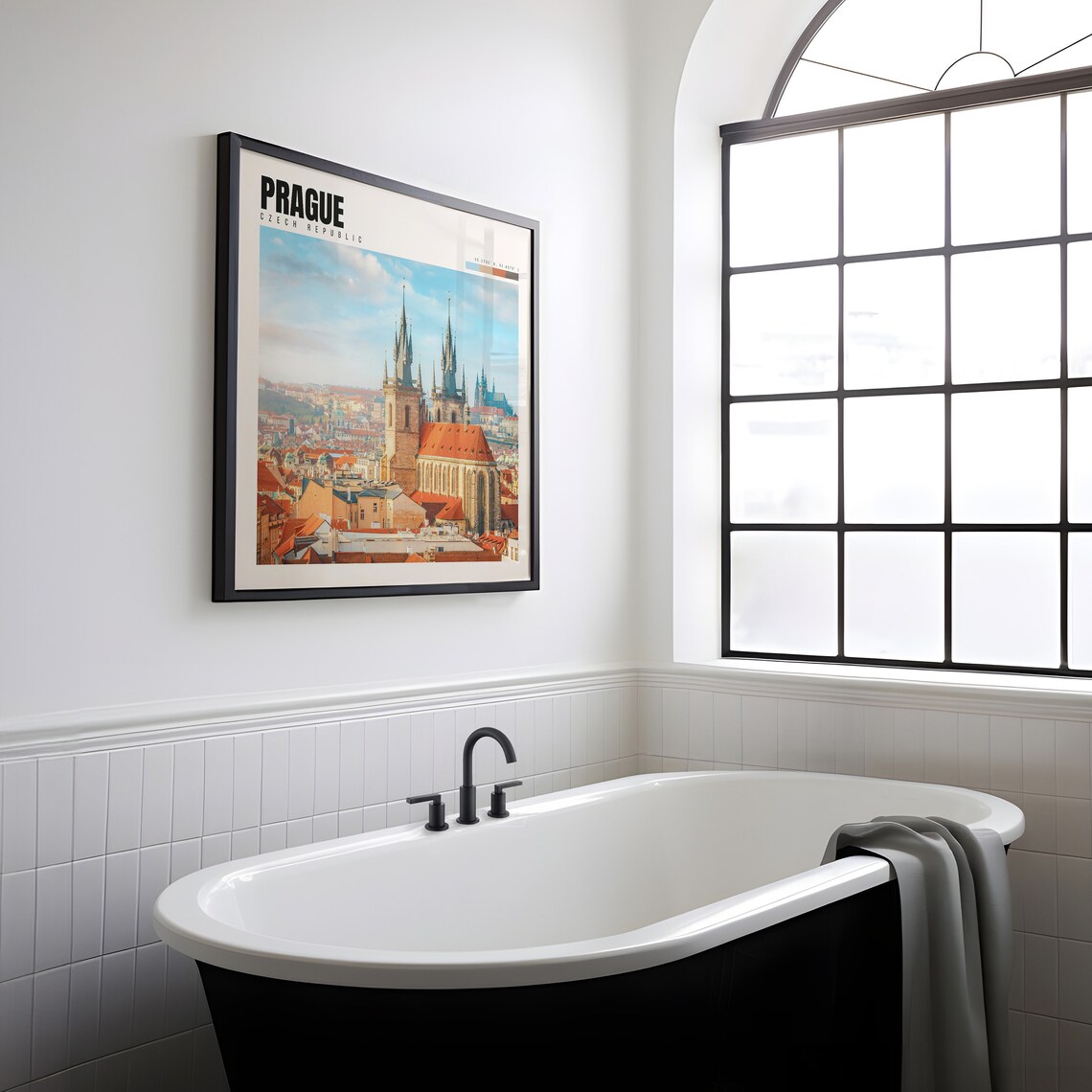 Prague Czech Republic Tyn Church Gothic Spires Old Town Travel Poster - Image 2