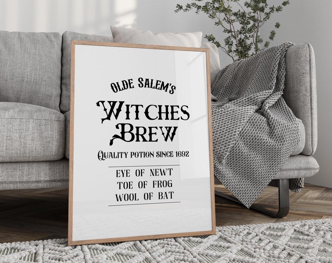 Olde Salem Witches Brew Potion Apothecary Halloween Sign Poster - Image 2