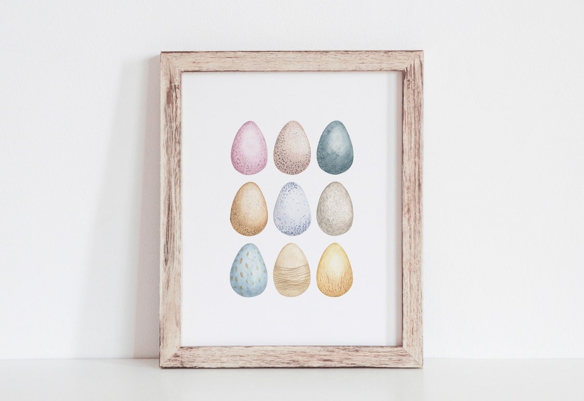 Watercolor Easter Eggs Pastel Spring Decor Nursery Art Poster - Image 4