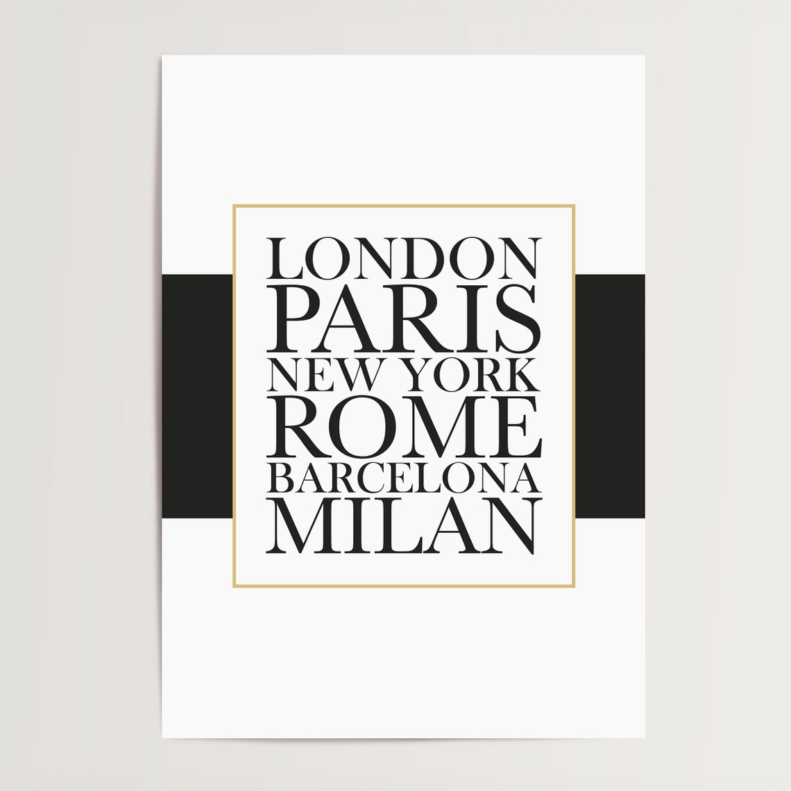 London Paris New York Rome Barcelona Milan World Cities Poster - Image 4