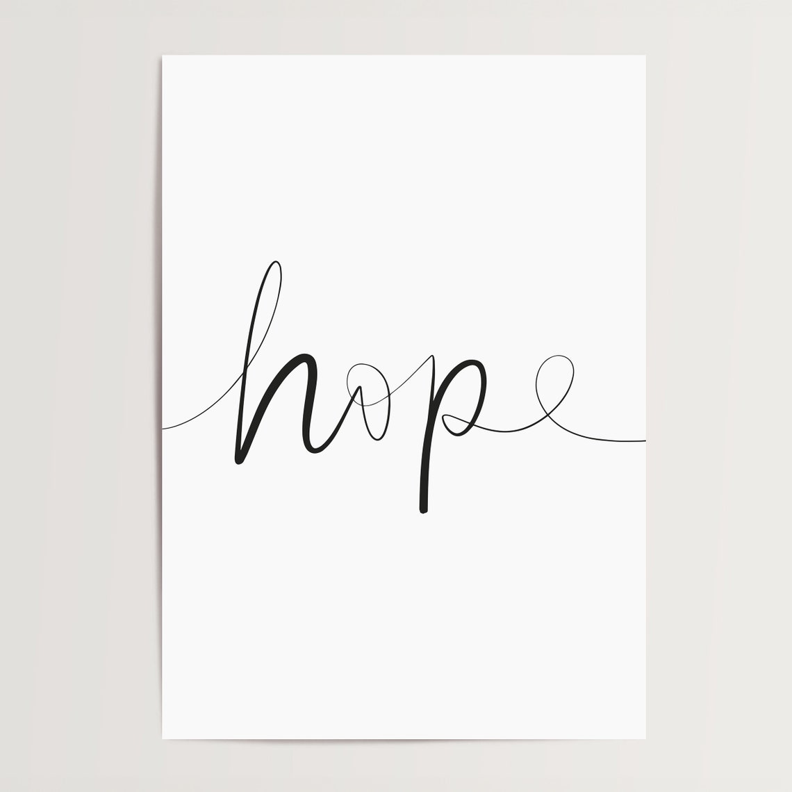 Hope Flowing Calligraphy Script Modern Minimalist Quote Poster - Image 4
