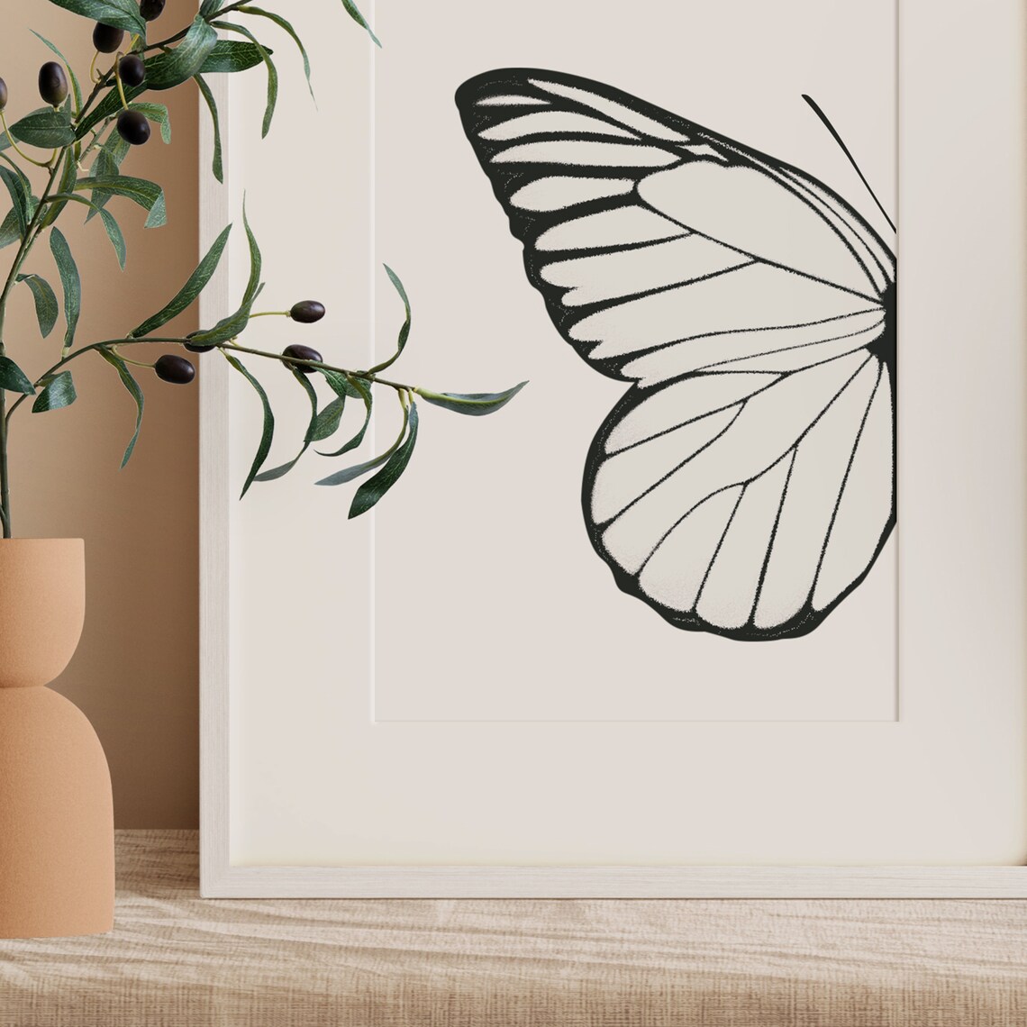 Left Butterfly Wing Typography Art Print - Image 3
