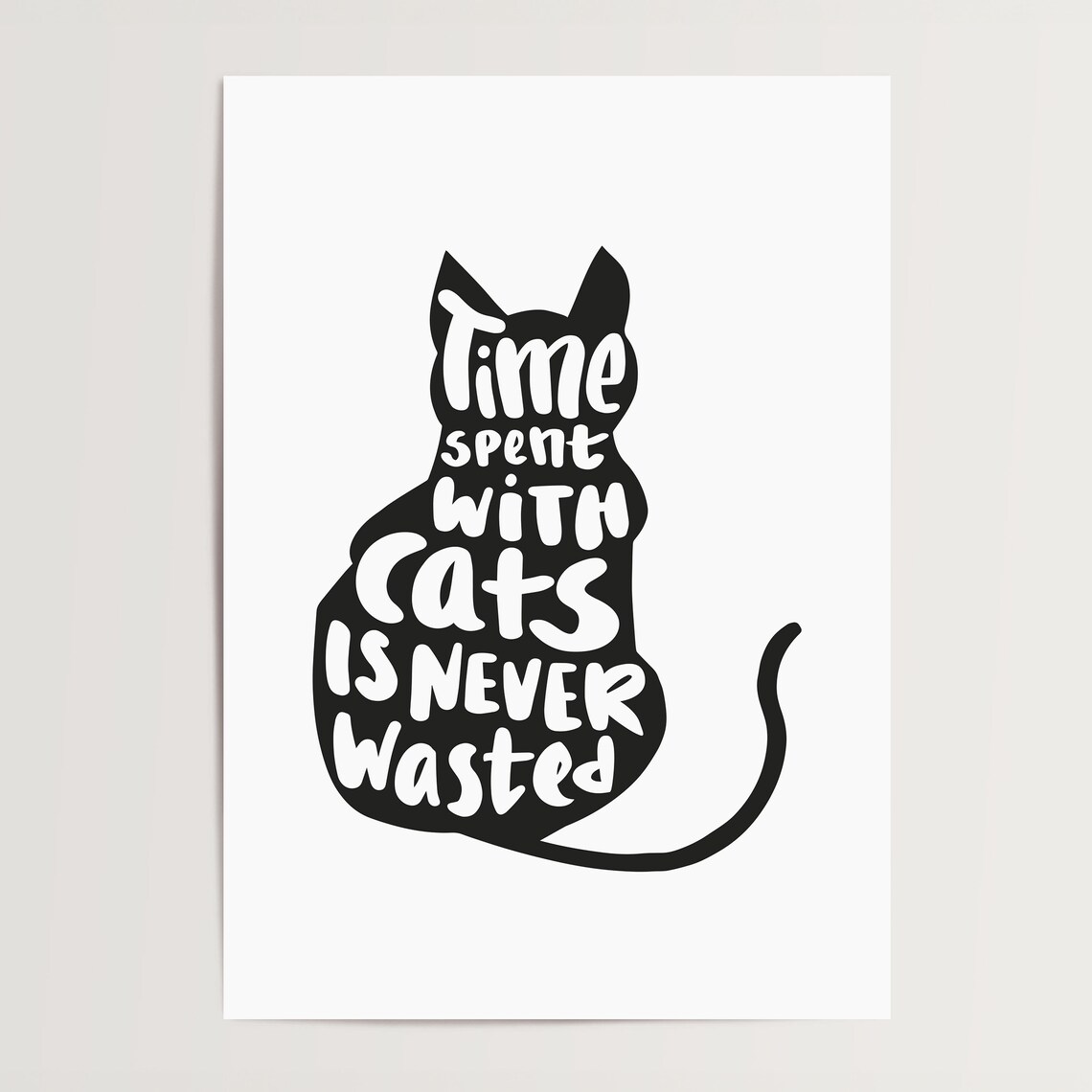 Time Spent With Cats Typography Art Print - Image 4