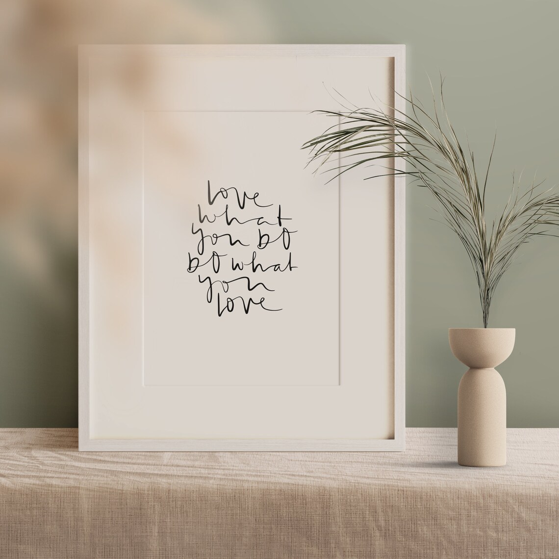 Love What You Do Do What You Love Hand Lettered Quote Poster - Image 2