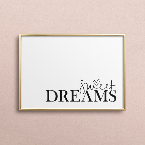 Sweet Dreams Typography Art Print, Nursery Decor