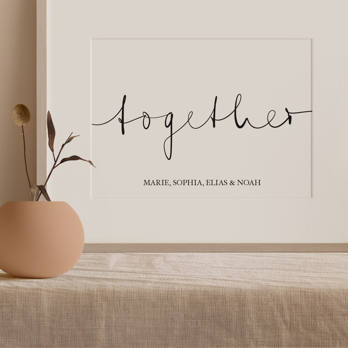 Together Calligraphy Script Minimalist Wedding Greeting Poster - Image 3