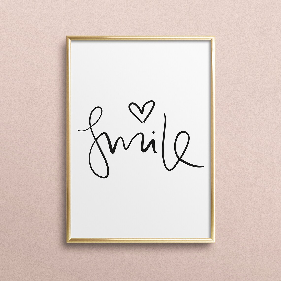 Smile Typography Quote Art Print, Happy Life