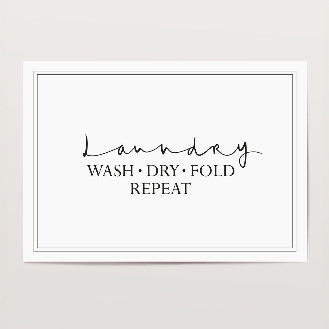 Wash Dry Fold Repeat Typography Art Print - Image 4