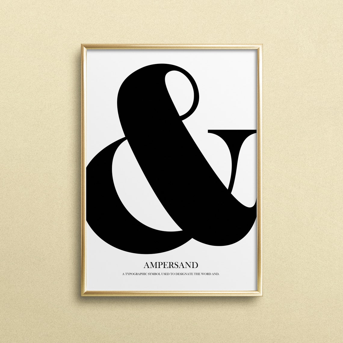 Giant Ampersand Typographic Symbol Bold Black Letter Art Poster