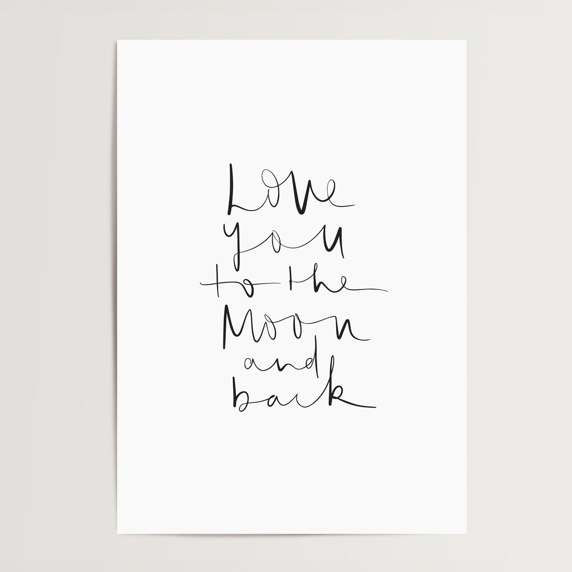 Love You To The Moon And Back Love Quote Art Print - Image 4
